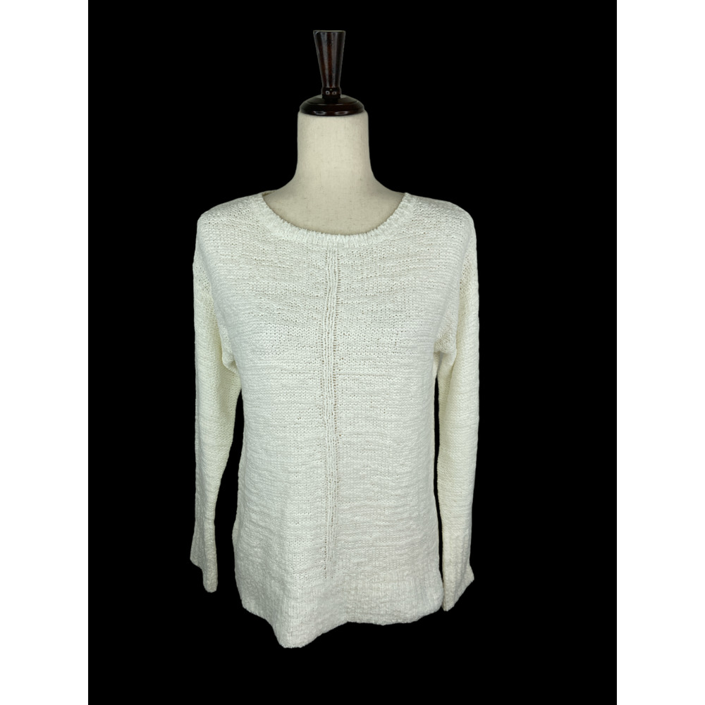 Caslon White Button-Back Sweater Size Small